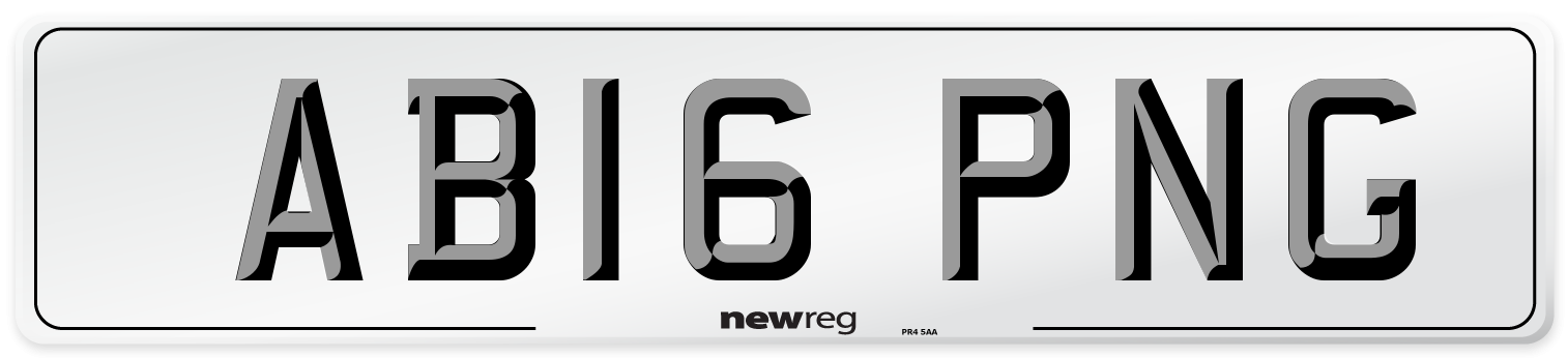 AB16 PNG Number Plate from New Reg